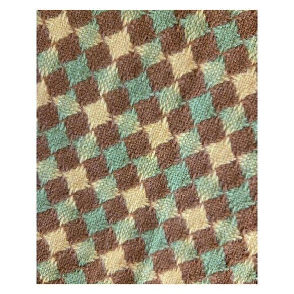 Vintage 1960's Farbio Woven Checkered Throw Blanket - Picture 7 of 8